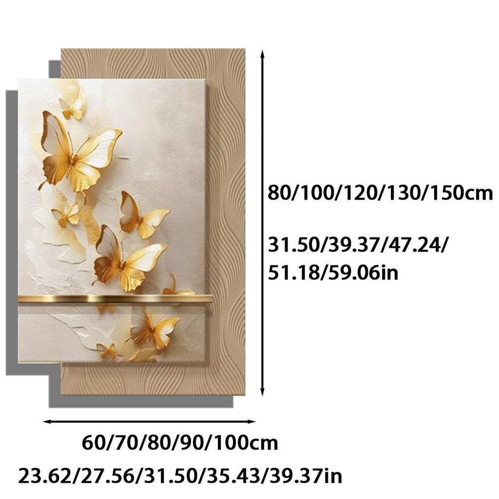 TeHWiEEphs Creamy Style 3D LED Wall Art – Double-Layer Relief Carving & Crystal Ceramic Craft, Remote Control Plug-in, Modern Decor for Living Room Entryway Foyer(A,90x130cm/35.43x51.18in)