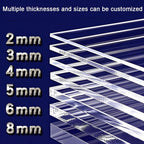 Acrylic Sheet, Transparent Square Cast Board, Art Crafts Protective Sheet Barrier Board for Craft Projects Signs Display Cases(50x90 cm/19.7x35.4 in)