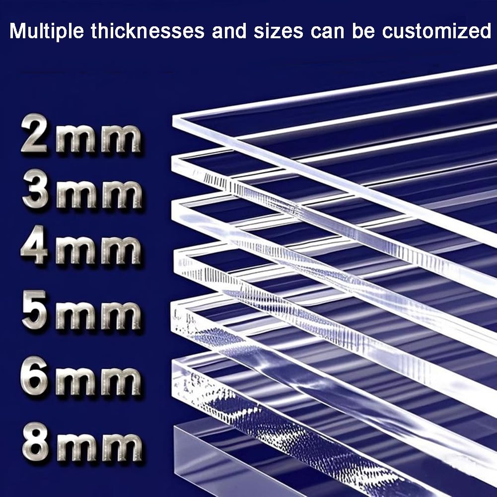 Acrylic Sheet, Transparent Square Cast Board, Art Crafts Protective Sheet Barrier Board for Craft Projects Signs Display Cases(50x90 cm/19.7x35.4 in)