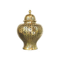 Sculpture Statue Gold Silver Ceramic Storage Jars with Lid Baroque Hollow Art Crafts European Vintage Ornaments Living Room Desk Decoration Modern Home Decoration (Color : Red)