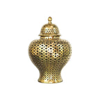 Sculpture Statue Gold Silver Ceramic Storage Jars with Lid Baroque Hollow Art Crafts European Vintage Ornaments Living Room Desk Decoration Modern Home Decoration (Color : Red)