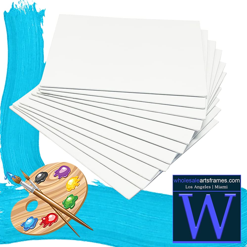 White Canvas Panels 24x36 50 PackProfessional Cotton Artist Quality Acid Free Primed Canvas Boards for Acrylic, Oil and Wet or Dry Art Media for Crafts and Projects by WholesaleArtsFrames-com