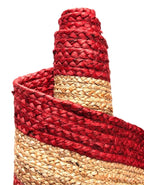 Runner Rug Jute 9' x 12' | Casual Weave Crafted Red & Beige