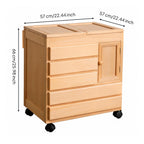 Amagogo Freestanding Creative Storage Cabinet on Casters Large Capacity Wooden Art Supply Cabinet Space-Saving Wooden Crafting Material Storage Cart