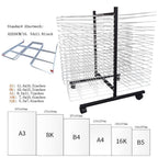 40-Layer Mobile Art Drying Rack for Classroom Painting & Crafts A3 Size - Space-Saving Perfect for Edun & School Use Ideal for 8K Canvas Boards