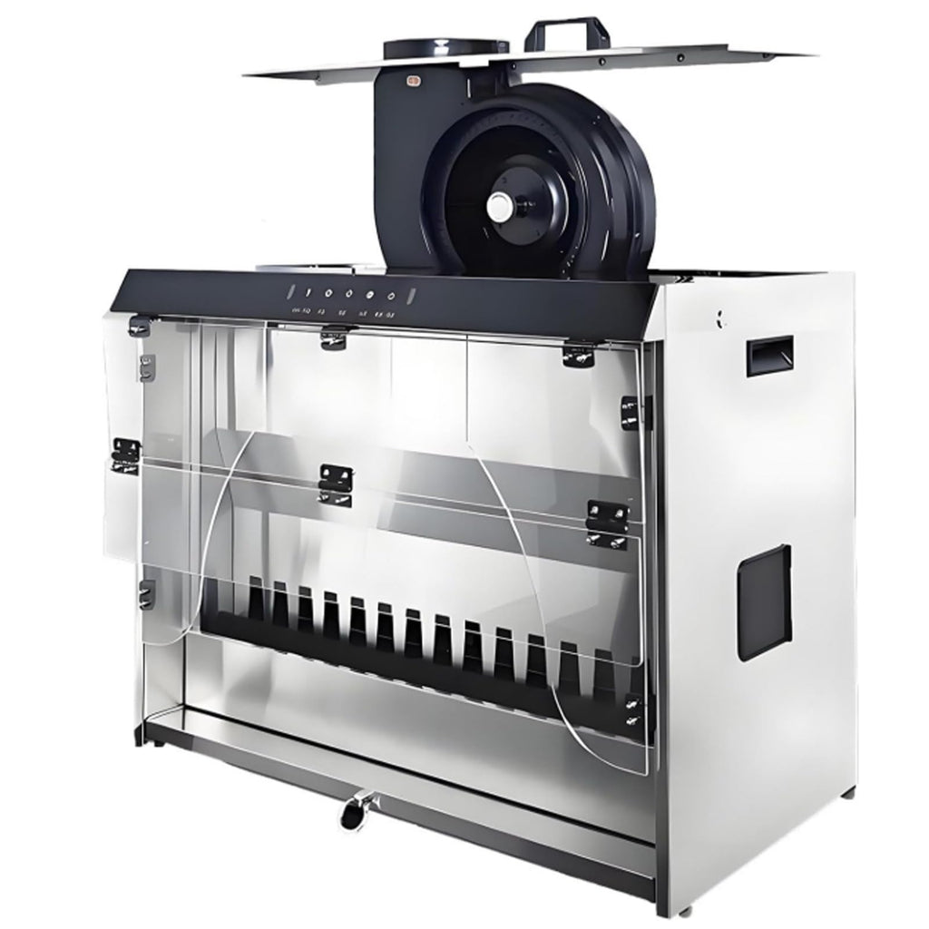 Airbrush Spray Booth with Waterfall Spray, Touch Control, Dual Filtration, 2200 L/H Flow, 3 LED Lights, Airflow Suction 1480m³/H for DIY Art Crafts Model Making