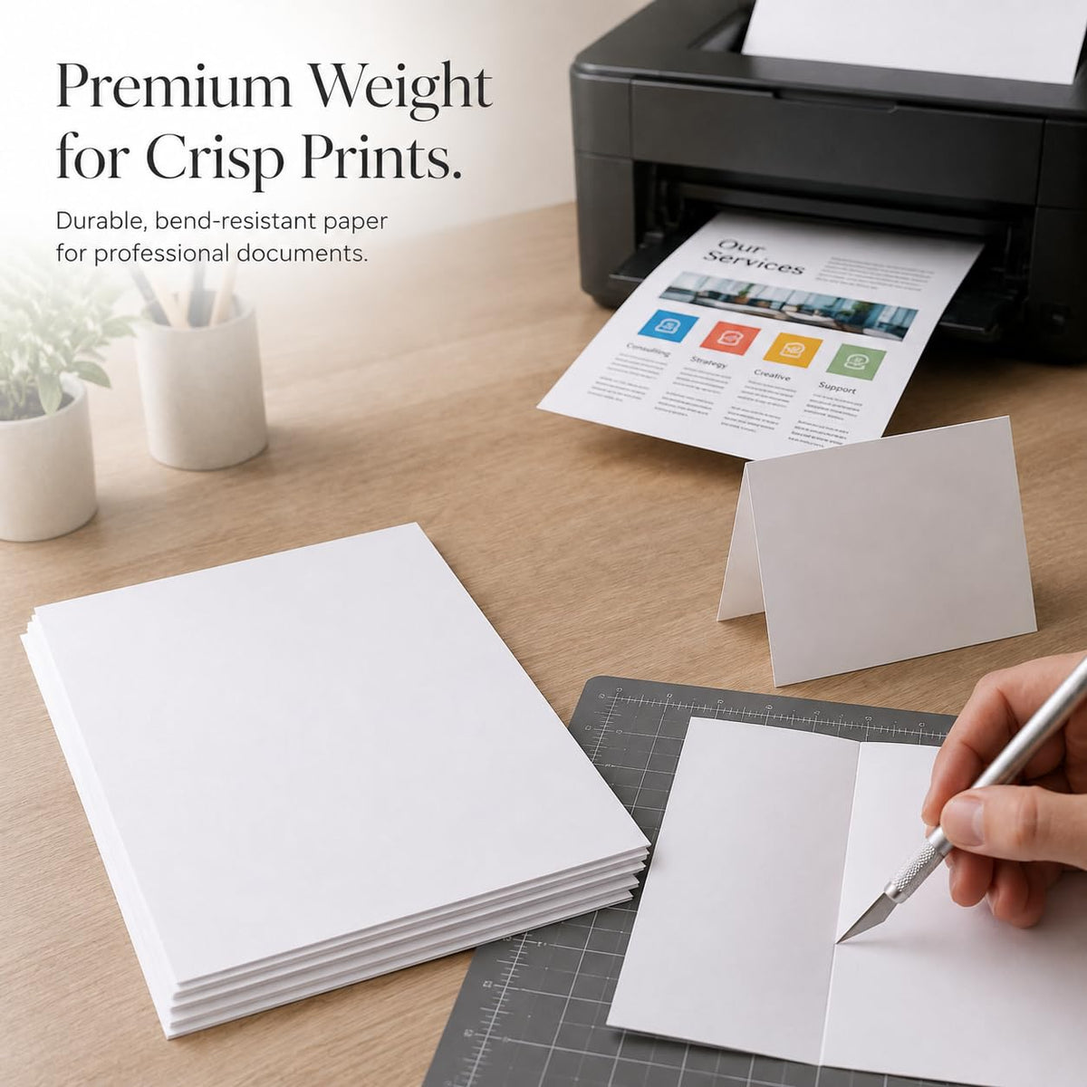 White Cardstock Paper, Art Craft Paper, Full Sheet 300G/5 sheets