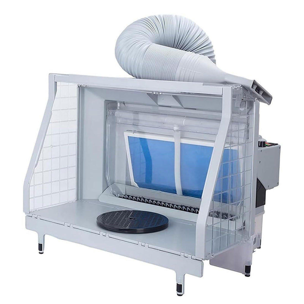 Airbrush Spray Booth,Foldable Portable Model Painting Workbench with 3 LED Light Bars & Water Pump,for Painting Artwork Model Cake Crafts Etc(B)