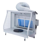 Airbrush Spray Booth,Foldable Portable Model Painting Workbench with 3 LED Light Bars & Water Pump,for Painting Artwork Model Cake Crafts Etc(B)
