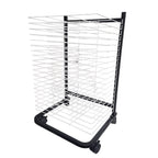 Wall-Mounted Art Drying Rack for Classrooms & Studios, 20 Steel Shelves, Black & White, Perfect for Artwork Storage, Paint Crafts, and Art Supplies Organizer