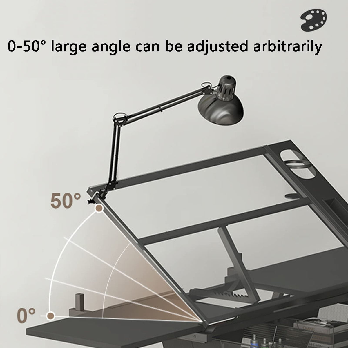 Adjustable Drawing Desk with Storage Drawers and Retractable Side Panels for Art and Craft Work