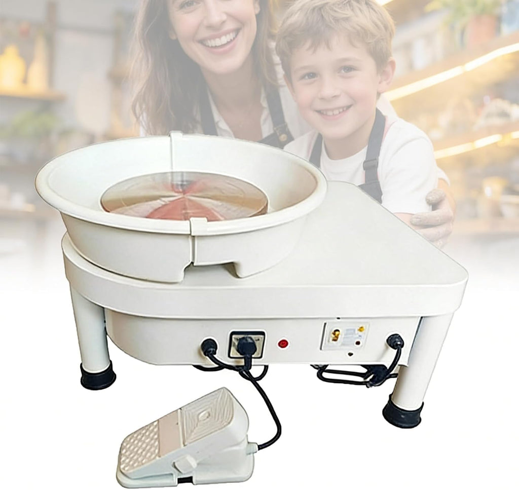 350W Pottery Wheel with Foot Pedal and Detachable Basin, Electric Pottery Forming Machine for Beginners, Adults, Kids, Home Studio Art Craft DIY – Complete 16-Piece Tool Kit Included