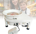 350W Pottery Wheel with Foot Pedal and Detachable Basin, Electric Pottery Forming Machine for Beginners, Adults, Kids, Home Studio Art Craft DIY – Complete 16-Piece Tool Kit Included