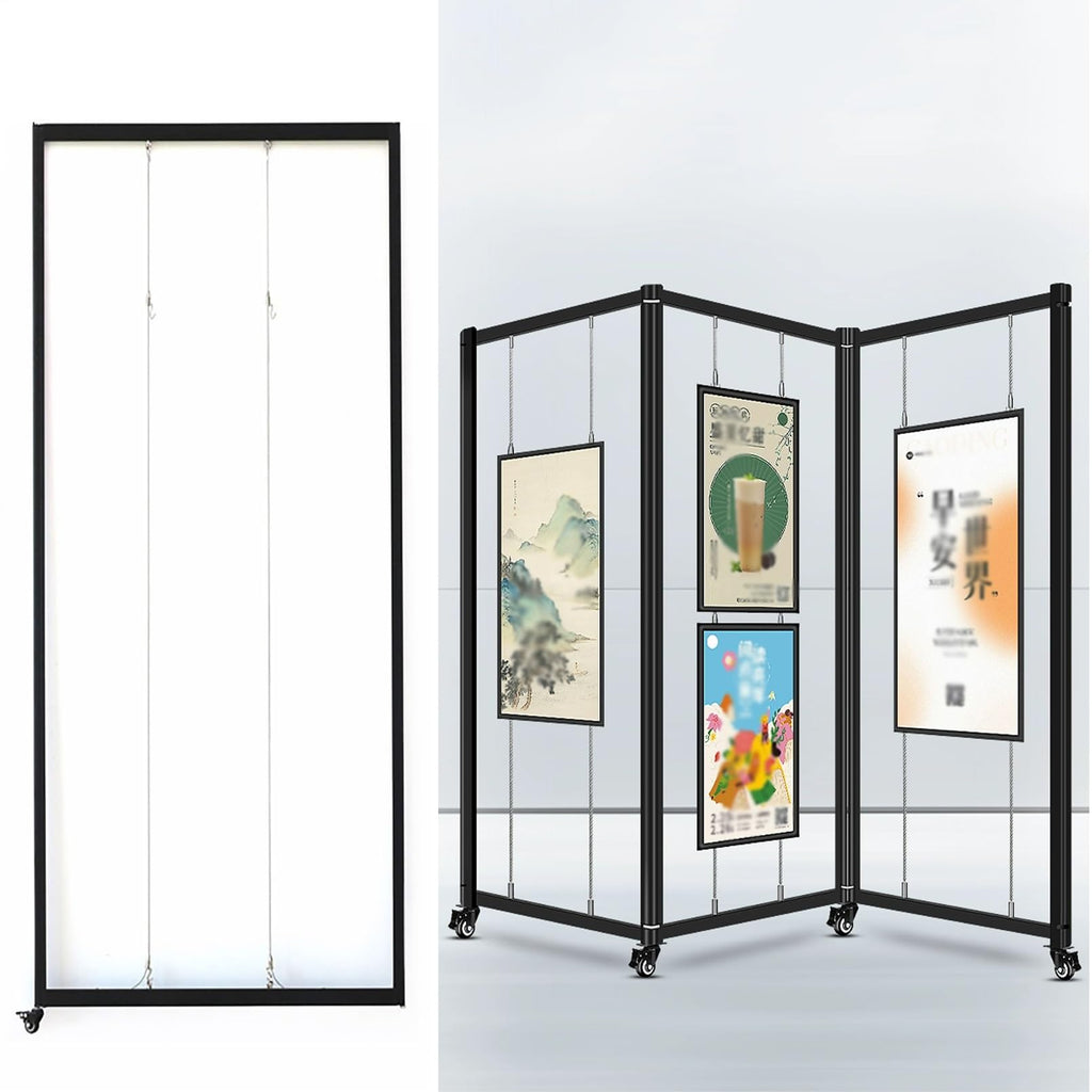 Aluminum Mobile Art Exhibition Stand 100X220Cm Versatile Display Easel for Art Galleries Craft Shows Weddings & Events 1 Piece,3Pcs-100X200Cm/39.4X78.7In