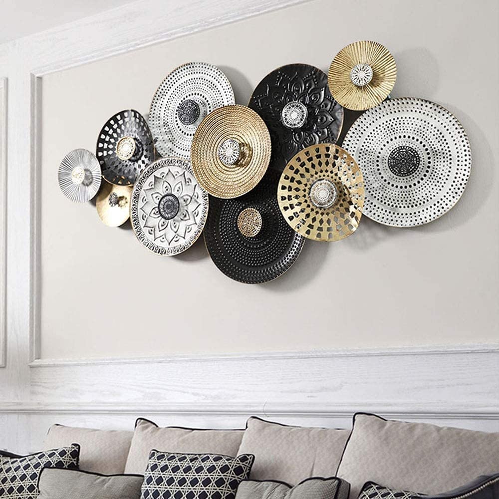 Wall Decor Wall Decor Large Metal Wall Decoration- Art Wall Hanging,Metal Wall Art - Abstract Geometric Multicolor Circles Wall Decor - Large Hand-Crafted Wall Decoration,Contemporary Design Picture S