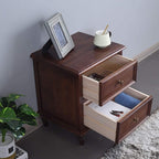 Side Table Nightstand Simple Bedside Table for Bedroom Office Solid Wood Bedside Table 2 Drawer Night Stand Square Cabinet Table with 4 Legs Home Styles Arts and Crafts Night Stand