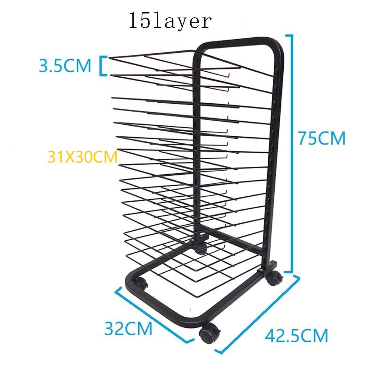 Stackable Art Drying Rack - Metal Wire Rack for Classrooms & Studios Mobile Steel Art Rack for Painting & Crafts Flexible Shelves for Easy nization
