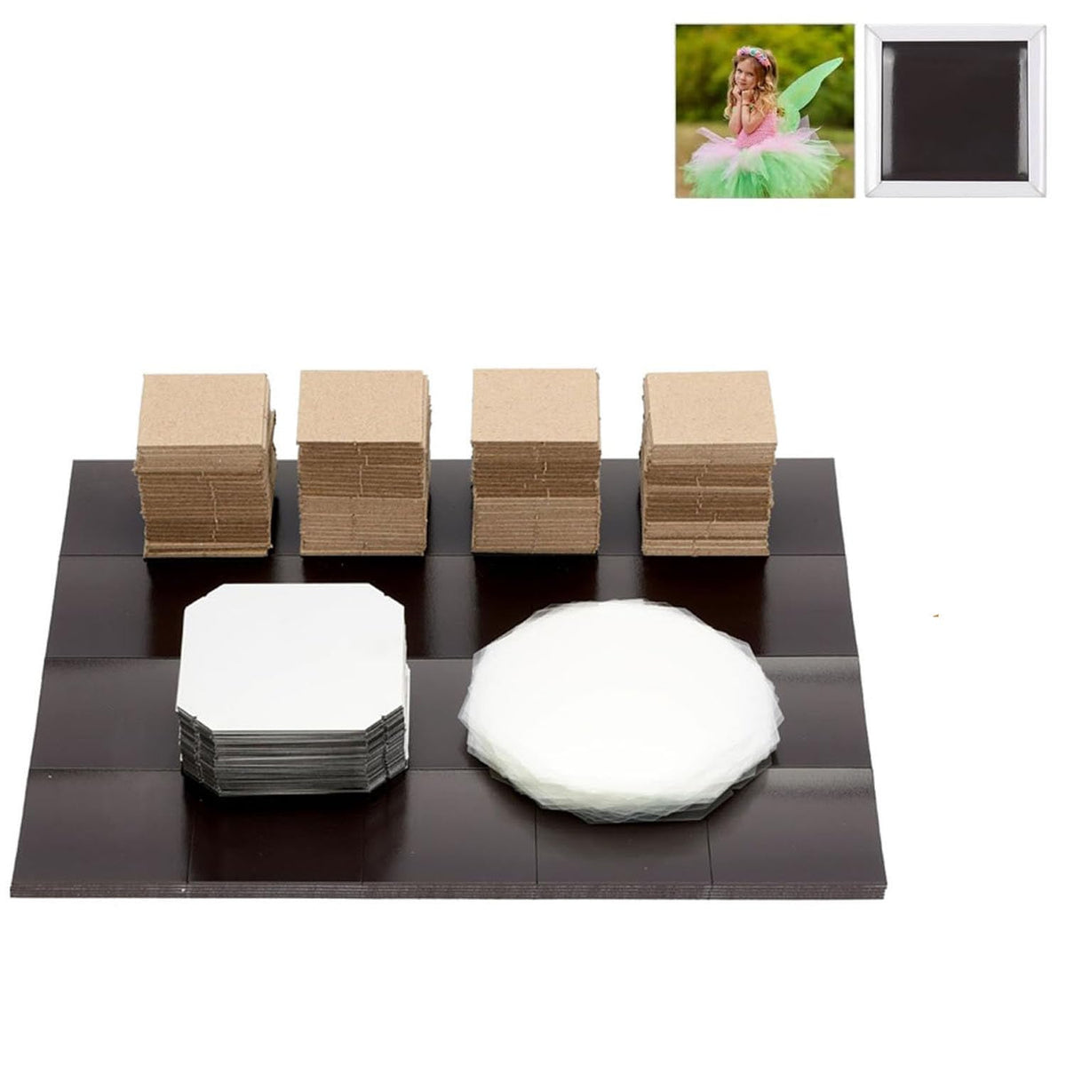 100 PCS 2.5x2.5 Inch Square Fridge Magnets - DIY Photo Magnet Kit, Craft Supplies for Custom Arts & Crafts Projects, Ideal for Home & Office Decoration