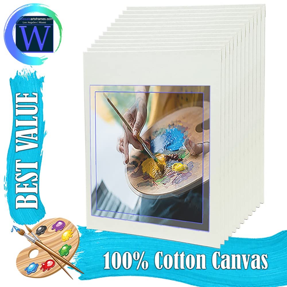 White Canvas Panels 24x36 50 PackProfessional Cotton Artist Quality Acid Free Primed Canvas Boards for Acrylic, Oil and Wet or Dry Art Media for Crafts and Projects by WholesaleArtsFrames-com