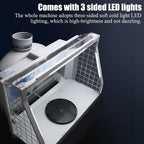 Airbrush Spray Booth,Foldable Portable Model Painting Workbench with 3 LED Light Bars & Water Pump,for Painting Artwork Model Cake Crafts Etc(B)