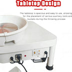 350W Pottery Wheel with Foot Pedal and Detachable Basin, Electric Pottery Forming Machine for Beginners, Adults, Kids, Home Studio Art Craft DIY – Complete 16-Piece Tool Kit Included