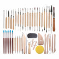 45 Pcs Pottery Clay Sculpting Tool Sets for Beginners Professional Art Crafts Wooden Handle Modeling Ceramic Clay Tools