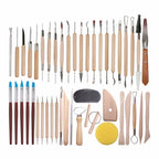 45 Pcs Pottery Clay Sculpting Tool Sets for Beginners Professional Art Crafts Wooden Handle Modeling Ceramic Clay Tools