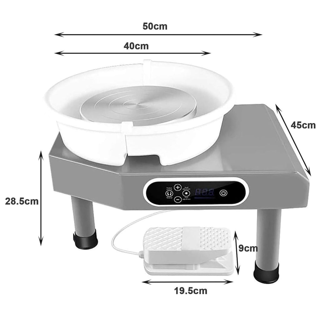 Touch Screen Clay Wheel,Pottery Forming Machine Electric Wheel,for Pottery with Foot Pedal and Detachable Basin Easy Cleaning for Ceramics Clay Art Craft,110V