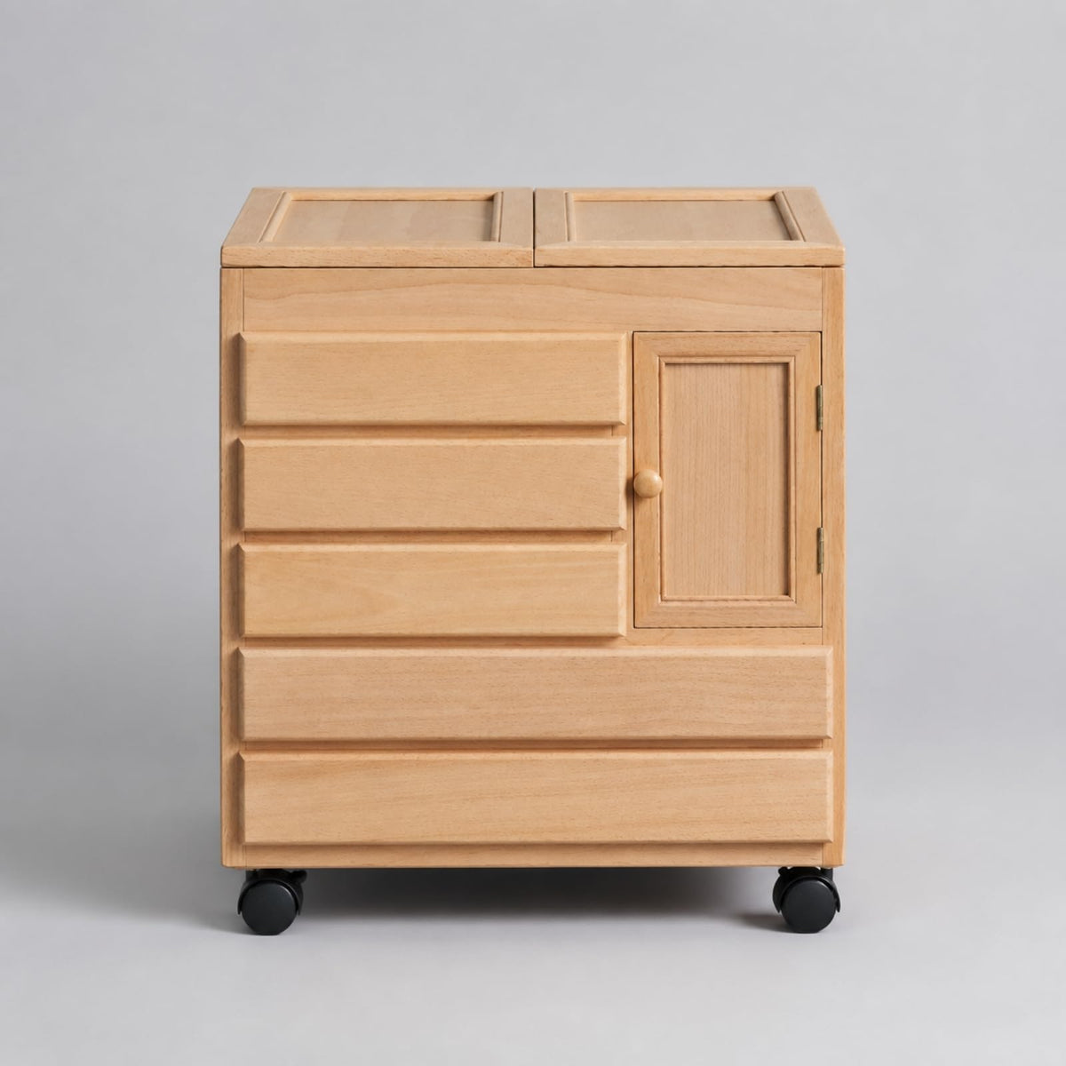 Amagogo Freestanding Creative Storage Cabinet on Casters Large Capacity Wooden Art Supply Cabinet Space-Saving Wooden Crafting Material Storage Cart