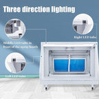 Airbrush Spray Booth,Foldable Portable Model Painting Workbench with 3 LED Light Bars & Water Pump,for Painting Artwork Model Cake Crafts Etc(B)