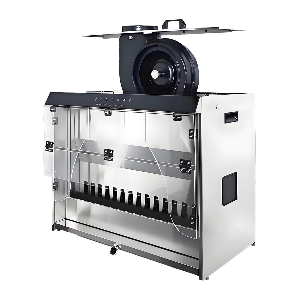 Waterfall Spray Booth for Airbrush, Touch Control & Dual Filtration, 2200 L/H Flow, 3 LED Lights, Max Airflow 1480m³/H, Ideal for DIY Art, Crafts & Models