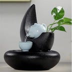 Water Fountain Black/White Earthenware Feng Shui Waterscape Home Decor Ceramic Crafts Landscape Art