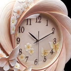 Wall Clock Emboss Decorative Resin Home Livingroom Hanging Mute Quartz Crafts Ornaments Art