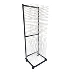 40-Layer Wall Mount Art Drying Rack with Locking Wheels - Perfect Canvas Storage Solution for Classroom Painting, Crafts & Art Supplies