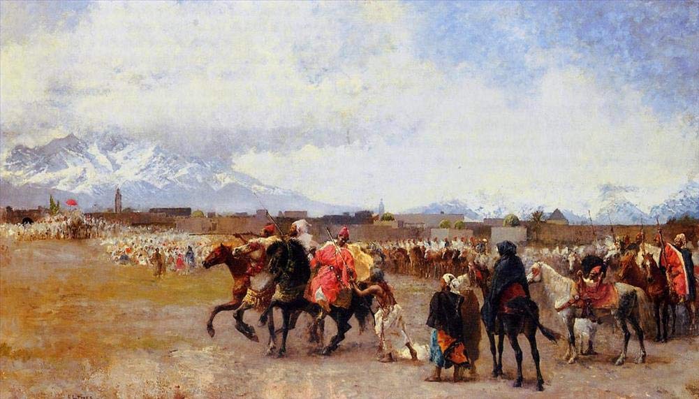 Toperfect Oil Painting Handmade $50-$2000 by College Teachers - Wall Art Decor - 15 Wall Painting on Canvas - Craftsman Selling Cases By A Teak Wood Building Ahmedabad Indian Edwin Lord Weeks -Size3