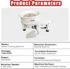 350W Pottery Wheel with Foot Pedal and Detachable Basin, Electric Pottery Forming Machine for Beginners, Adults, Kids, Home Studio Art Craft DIY – Complete 16-Piece Tool Kit Included