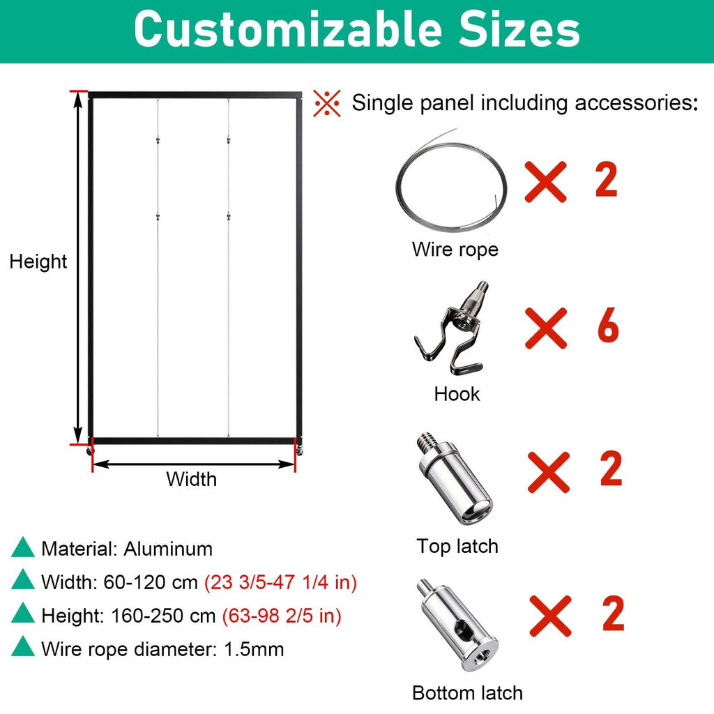 Aluminum Art Display Panels Floor Standing Art Show 64 72 80 88 96 in Tall