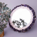 18 x 18 Inches Round Shape Marble Dressing Mirror Rose Quartz Resin Art Salon Glass from Indian Cottage Art and Crafts