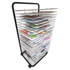 Art Drying Rack with Locking Wheels - Functal Versatile Canvas Rack for Paint Drying, Classroom Art Storage, Adjustable Shelves for Crafts - 3