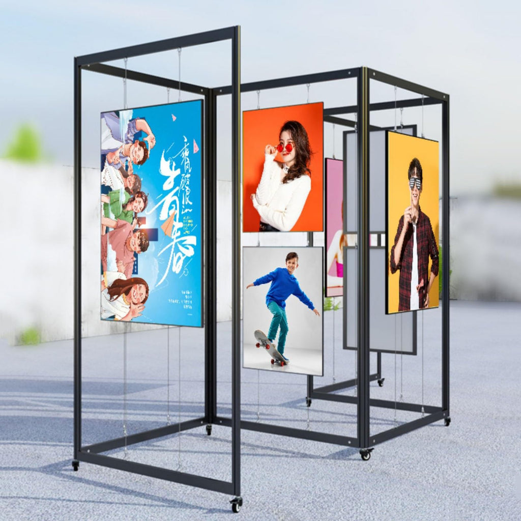 Adjustable Folding Display Rack for Art Exhibitions, Aluminum Advertising Stand, Freestanding Display Racks for Gallery, Craft Fair, Trade Show - 3pcs, 120x200cm (47.2x78.7in)