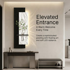 3D Sandstone LED Wall Art, Modern Textured Sculptures with Glass Vase