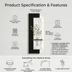 3D Sandstone LED Wall Art, Modern Textured Sculptures with Glass Vase