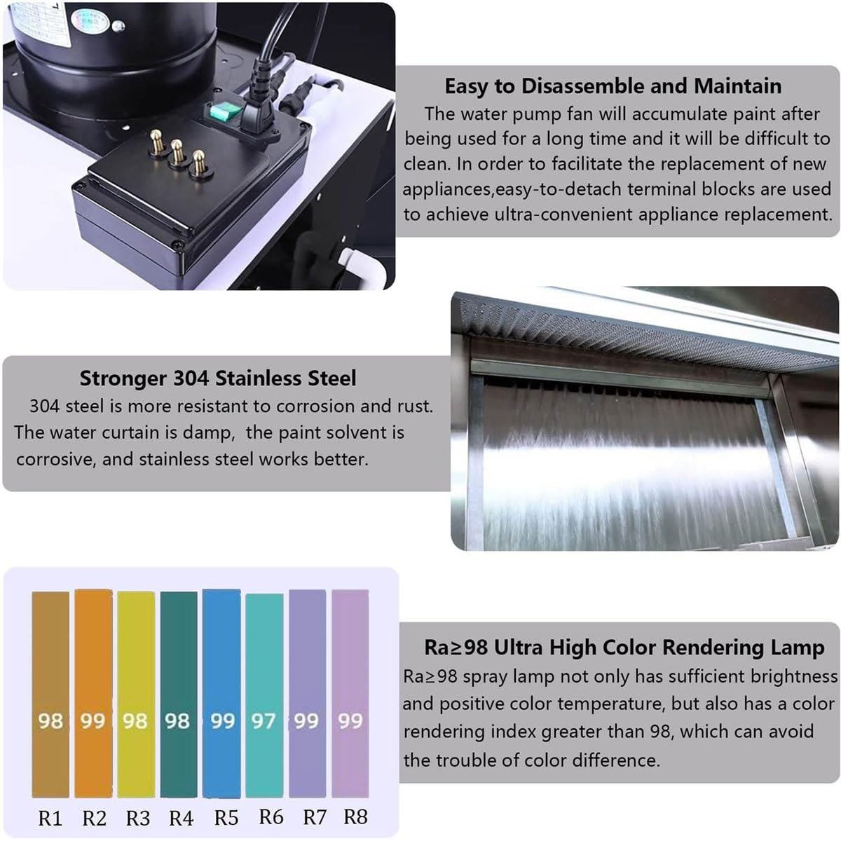 Airbrush Spray Booth with Waterfall,Craft Table Airbrush Booth with Water Curtain Exhausting Air System, LED Lighting, for Model Cake Nail Art Pottery & Crafts(40x50x40cm)