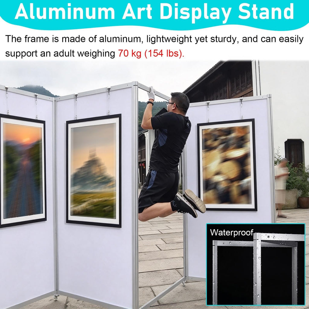 64 72 80 88 96 inch Tall Art Painting Exhibition Wall Rack Floor Standing