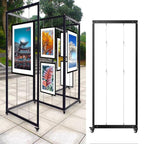 SARKEY Freestanding Display Racks, Folding Painting Exhibition Shelf, Movable Metal Advertising Stand, Publicity Work Holder, for Art Gallery, Craft Fair, Booth(5pcs,80x180cm/31.5x70.8in)