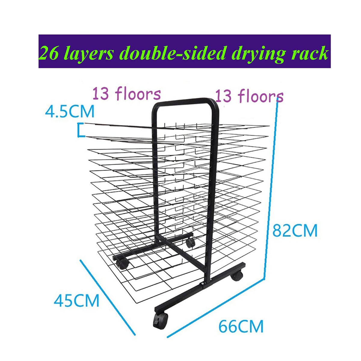 Art Drying Stand for Classroom Painting Crafts, Art Easel Drying Stand - Watercolor Easel Storage Rack with Wheels, Perfect for Education Schools and Art Clubs, Protect A