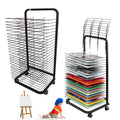 Stackable Wire Art Drying Rack with Wheels - Mobile Metal Steel Shelves for Classrooms & Art Studios 4-Tier 30-Inch Canvas Storage & Display Solution for Crafts & Artwork,25 Shelves