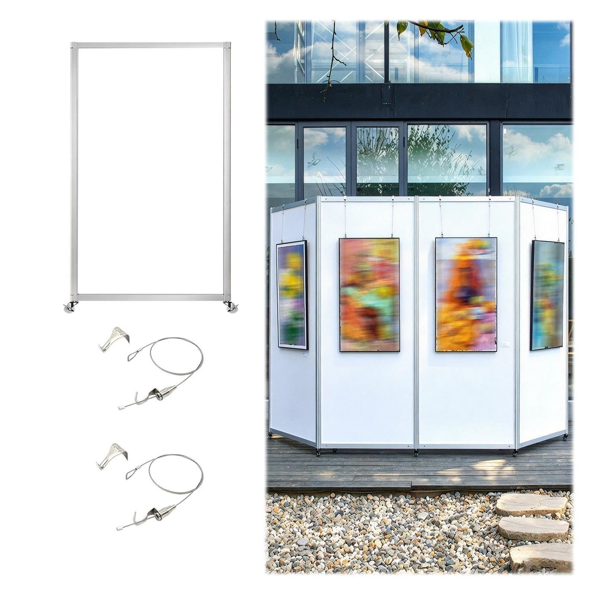 64 72 80 88 96 inch Tall Art Painting Exhibition Wall Rack Floor Standing