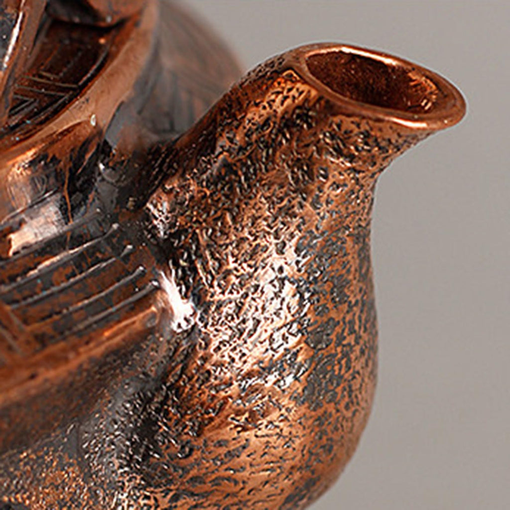 Traditional Embossed Copper Teapot, Eight Auspicious Symbols Kettle