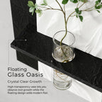 3D Sandstone LED Wall Art, Modern Textured Sculptures with Glass Vase